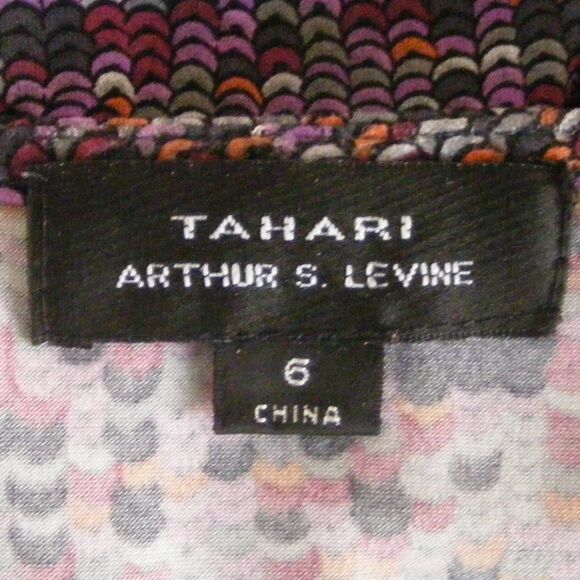 TAHARI ASL Dress, 6, True Wrap, Sequin PRINT, 3/4 sleeves, Sash Belt - Picture 11 of 13